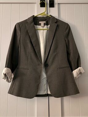 H&M Dark Gray Tailored Women's Blazer - Single-Button